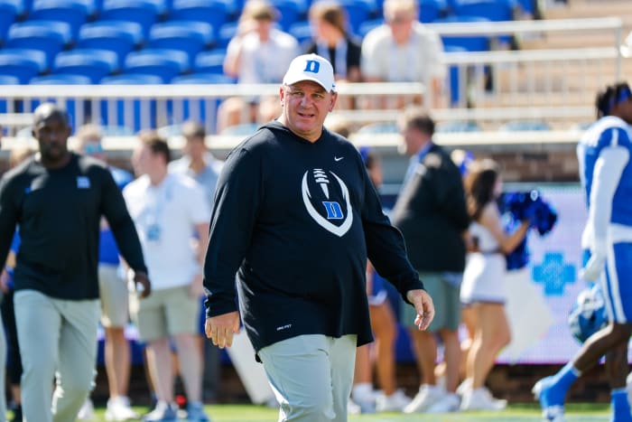 Duke football head coach Mike Elko